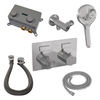 Brauer Carving inbouw badthermostaat - drukknoppen - badafvoer/vulcombinatie - 3-standen handdouche - chroom