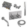 Brauer Carving inbouw badthermostaat - drukknoppen - baduitloop - staafhanddouche - chroom