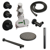 Brauer Black Carving thermostatische inbouw doucheset - hoofddouche 20cm - rechte wandarm - staafhanddouche - mat zwart