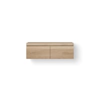 LoooX Wooden Drawer BoX badmeubel 120x46cm massief eiken 2 lades - old grey