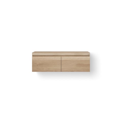 LoooX Wooden Drawer BoX badmeubel 120x46cm massief eiken 2 lades - old grey