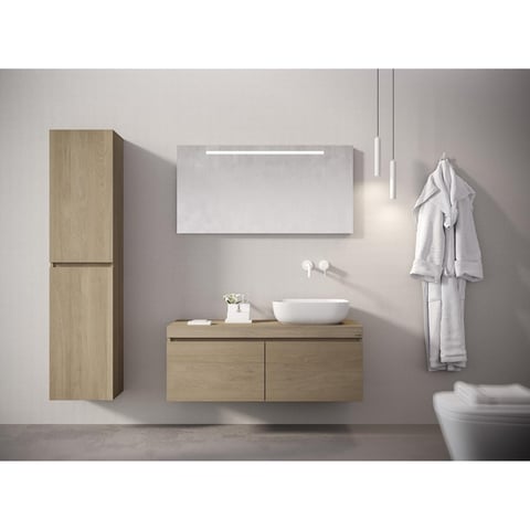 LoooX Wooden Drawer BoX badmeubel 120x46cm massief eiken 2 lades - old grey