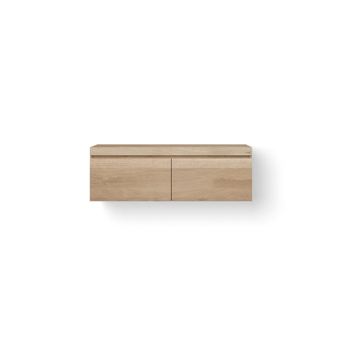 LoooX Wooden Drawer BoX badmeubel 120x46cm massief eiken 2 lades - old grey