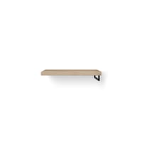 Looox Wooden Base Shelf Solo wastafelblad 100x46cm - zwarte handdoekhouder rechts - old grey