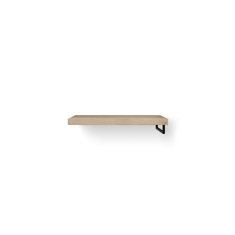 Looox Wooden Base Shelf Solo wastafelblad 100x46cm - zwarte handdoekhouder rechts - old grey