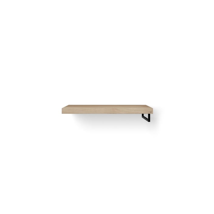 Looox Wooden Base Shelf Solo wastafelblad 100x46cm - zwarte handdoekhouder rechts - old grey