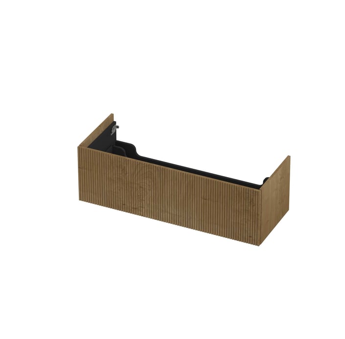 Ink onderkast 120x45cm - push to open - 1 lade - verticaal gefreesd - fineer natur