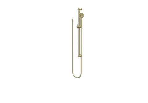 IVY glijstangset - doucheslang 150cm - satin spray handdouche - geborsteld mat goud PVD