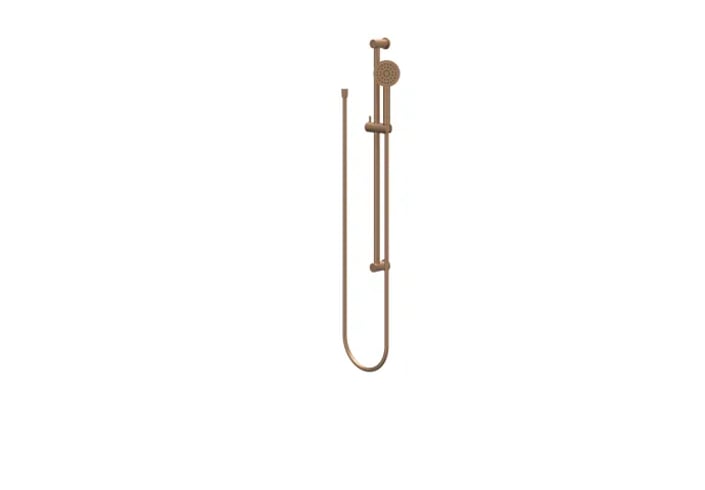IVY glijstangset - doucheslang 150cm - satin spray handdouche - geborsteld mat koper PVD