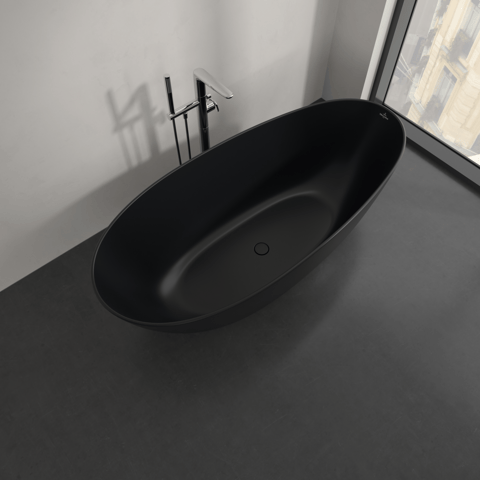 Villeroy & Boch Antao vrijstaand bad 170x75cm quaryl - pure black