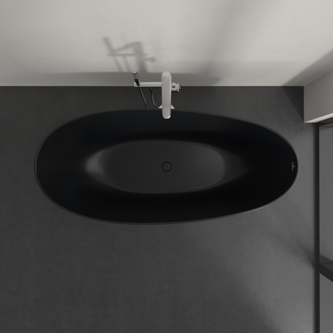 Villeroy & Boch Antao vrijstaand bad 170x75cm quaryl - pure black