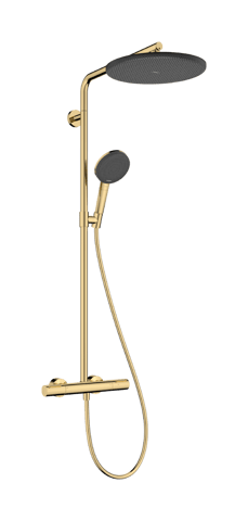 Hansgrohe Raindance Alive S Puro showerpipe 300 1jet met Ecostat Element - Polished Gold-Optic