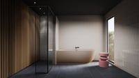 Riho Phatos halfvrijstaand bad 170x80cm - hoek rechts - pebble grey