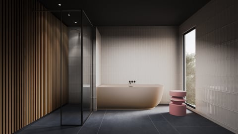 Riho Phatos halfvrijstaand bad 170x80cm - hoek rechts - pebble grey
