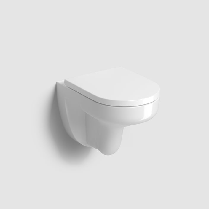 Clou InBe 2 wandtoilet pack TurboFlush 53cm zichtbare montage met zitting SC & QR wit