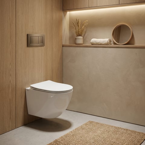 Clou InBe 3 wandtoilet pack Rimless 49cm met zitting SC & QR wit