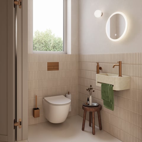 Clou InBe 3 wandtoilet pack Rimless 49cm met zitting SC & QR wit