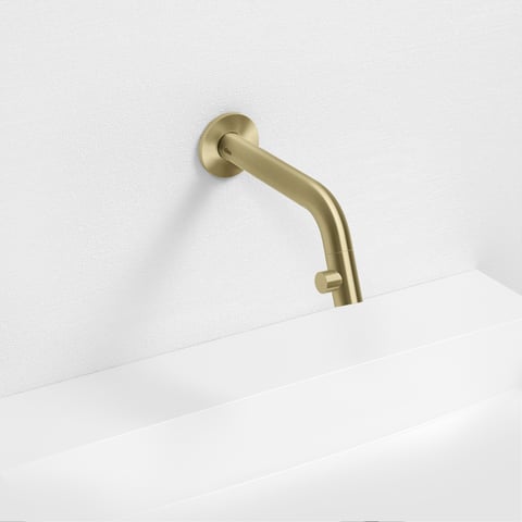 Clou Kaldur wandfonteinkraan 16cm - geborsteld goud PVD
