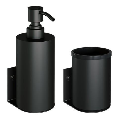Brauer zeepdispenser en beker - mat zwart