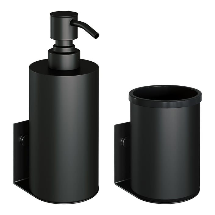 Brauer zeepdispenser en beker - mat zwart