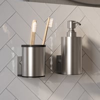 Brauer zeepdispenser en beker - geborsteld RVS