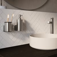 Brauer zeepdispenser en beker - geborsteld RVS