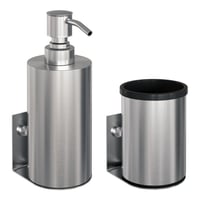 Brauer zeepdispenser en beker - geborsteld RVS