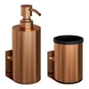 Brauer zeepdispenser en beker - geborsteld koper