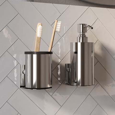 Brauer zeepdispenser en beker - chroom