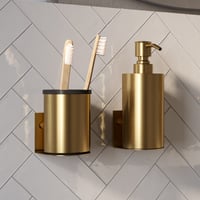 Brauer zeepdispenser en beker - goud geborsteld