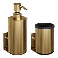 Brauer zeepdispenser en beker - goud geborsteld