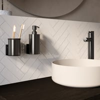 Brauer zeepdispenser en beker - geborsteld gunmetal