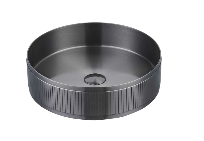 Luca Sanitair Luca Luna opzetwastafel 37,8x37,8x11cm -  Gun Metal PVD