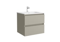 Alvoro Vela badmeubel 60cm - keramische wastafel midden wit - 1 kraangat - mat grijs