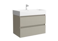 Alvoro Nova badmeubel 80cm - keramische wastafel midden wit - 1 kraangat - mat grijs