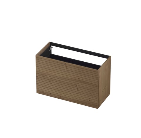 Ink onderkast 100x45cm - push to open - 2 lades - horizontaal gefreesd - fineer ash grey