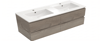 Blinq Tania badmeubel 120cm - keramische wastafel wit - 4 laden - zilver eiken