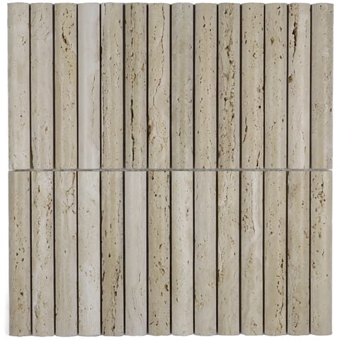 The Mosaic Factory Kitkat convex mozaïektegel 1,9x15,2cm - travertine