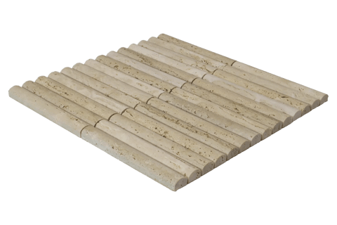 The Mosaic Factory Kitkat convex mozaïektegel 1,9x15,2cm - travertine