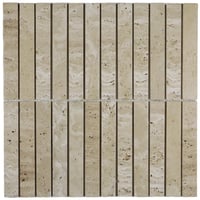 The Mosaic Factory Kitkat flat mozaïektegel 2,2x14,8cm - travertine