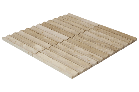 The Mosaic Factory Kitkat original mozaïektegel 2,2x14,8cm - travertine