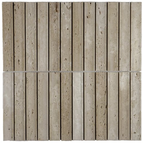 The Mosaic Factory Kitkat original mozaïektegel 2,2x14,8cm - travertine