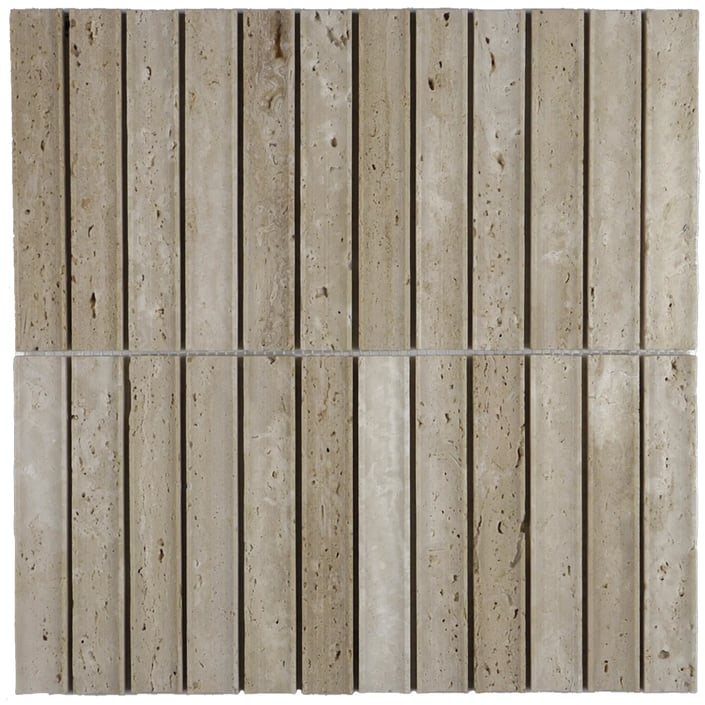 The Mosaic Factory Kitkat original mozaïektegel 2,2x14,8cm - travertine