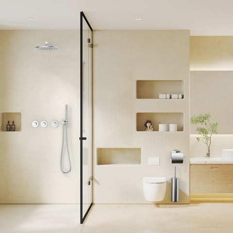 Alvoro Aura inbouw regendoucheset - hoofddouche 30cm - staafhanddouche - 40cm wandarm - wandsteun - chroom