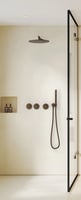 Alvoro Aura inbouw regendoucheset - hoofddouche 30cm - staafhanddouche - 40cm wandarm - wandsteun - geborsteld brons PVD
