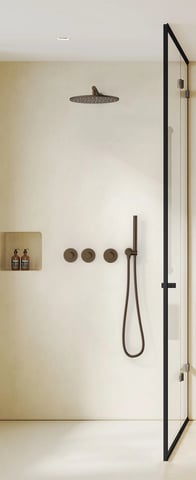 Alvoro Aura inbouw regendoucheset - hoofddouche 30cm - staafhanddouche - 40cm wandarm - wandsteun - geborsteld brons PVD