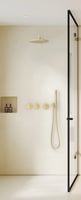 Alvoro Aura inbouw regendoucheset - hoofddouche 30cm - staafhanddouche - 40cm wandarm - wandsteun - geborsteld messing PVD