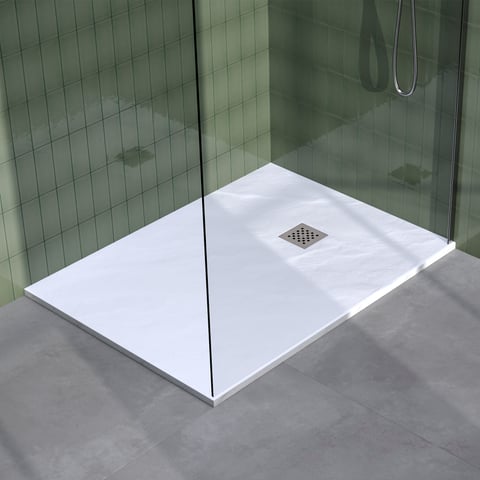 Brauer Asteroid douchebak mineraalmarmer - 120x80cm - mat wit