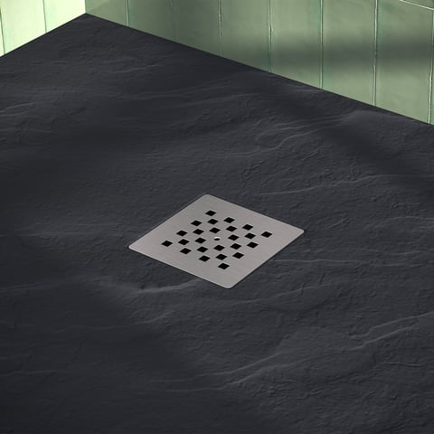 Brauer Asteroid douchebak mineraalmarmer - 120x80cm - mat zwart