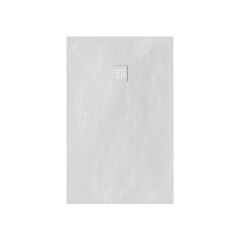 Brauer Asteroid douchebak mineraalmarmer - 140x80cm - mat wit